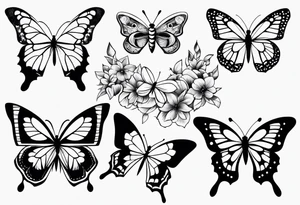 Variety of Butterflies flash sheet tattoos tattoo idea