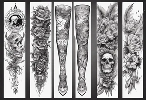 leg sleeve but unique tattoo idea