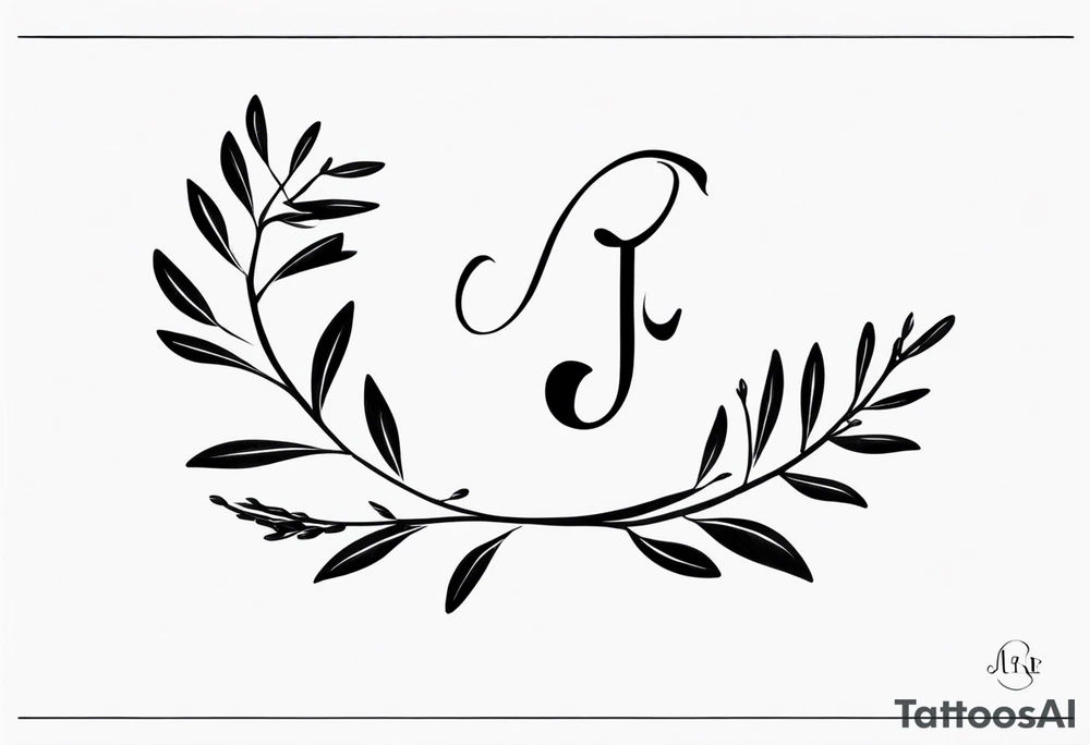 J and R simple initial tattoo of kids initials branch tattoo idea