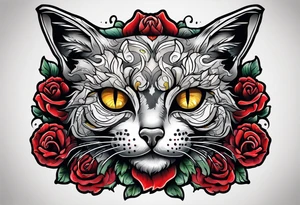 A zombie cat tattoo idea