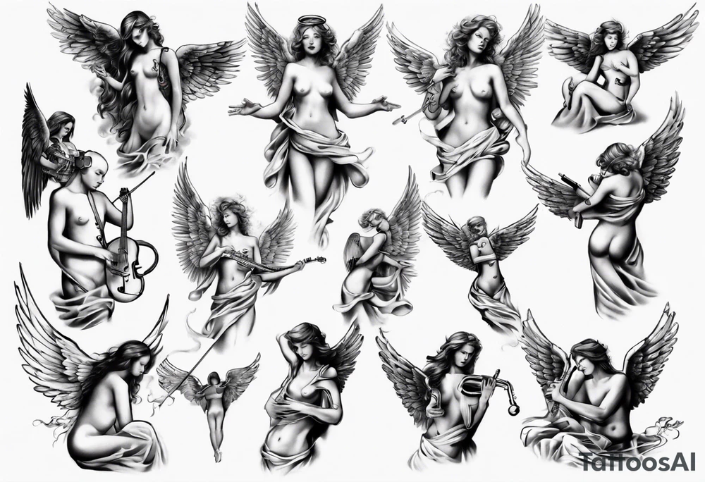 music angel tattoo idea