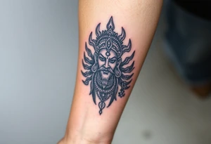 hindu god tattoo that shows strength and is trippy tattoo idea