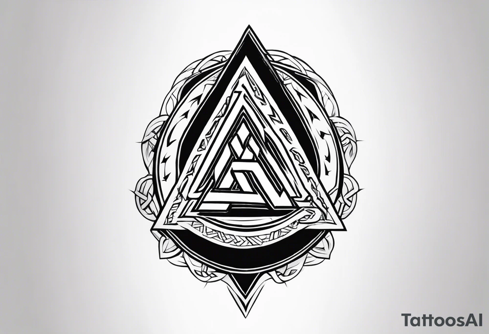 Valhalla fire runes lightning
Sword shield valknut tattoo idea