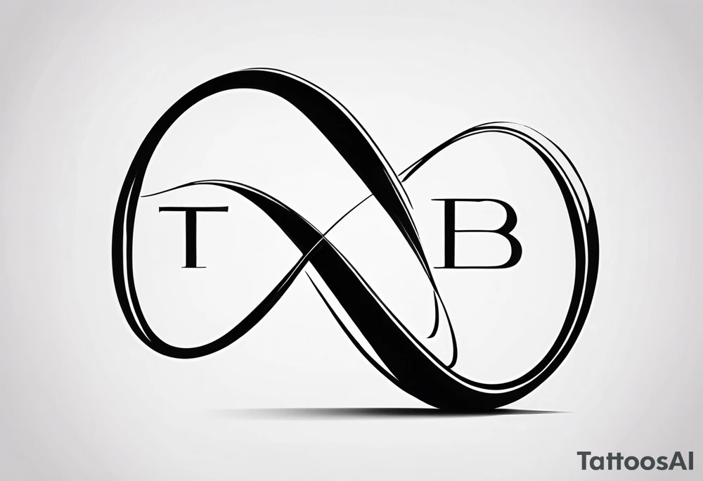Infinity symbol with letters “TB5” tattoo idea