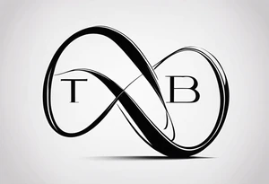 Infinity symbol with letters “TB5” tattoo idea