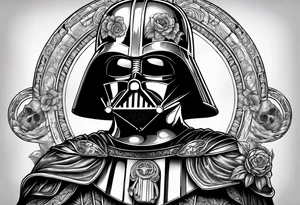 Darth Vader in Roman gladiator style with skulls tattoo idea