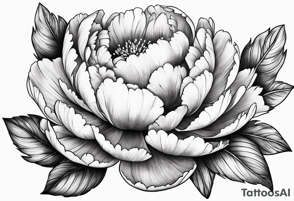 red peony tattoo idea