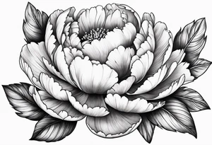 red peony tattoo idea