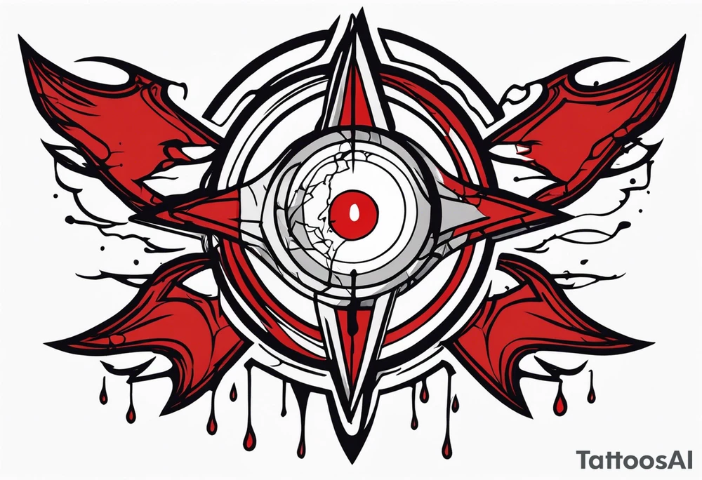 Bloody tears flow from Alucard's one
 eye in Hellsing body tattoo tattoo idea