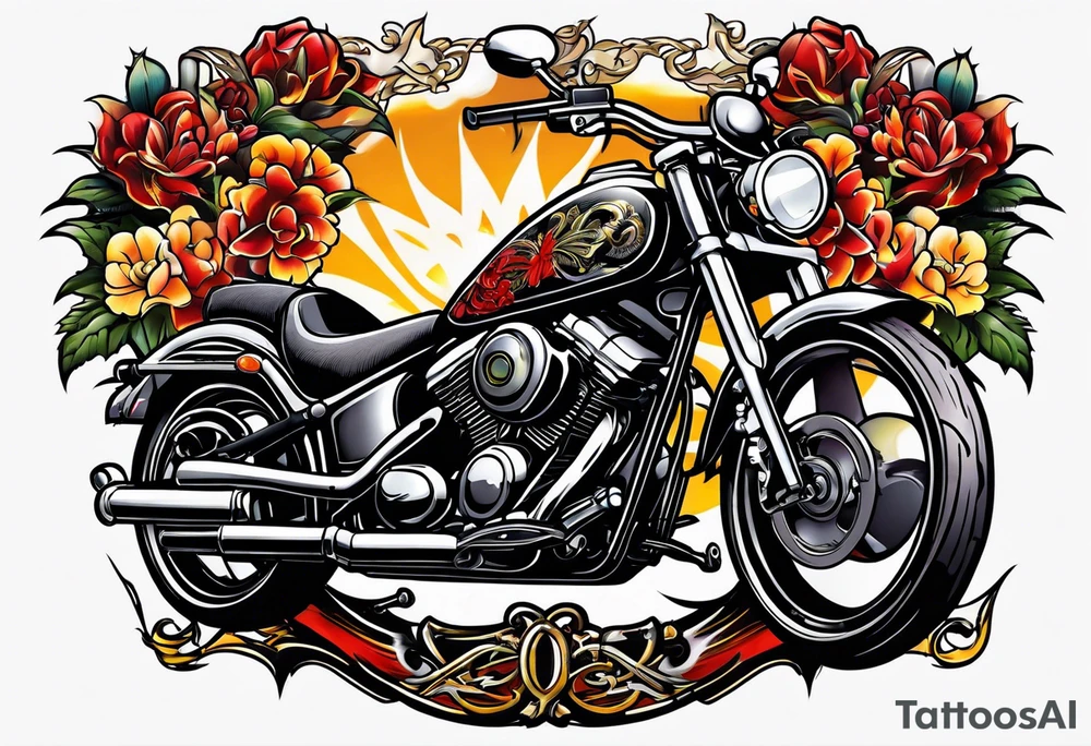 Create a biker tattoo with the yamaha logo tattoo idea