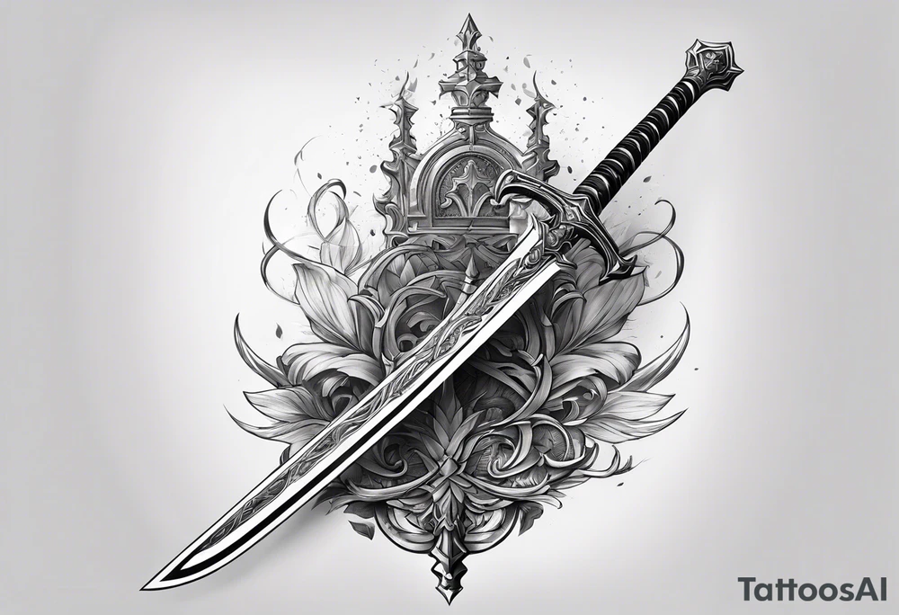 sword on spine tattoo idea