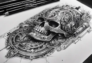 Brutal sleeve tattoo adeptus mechanicus tattoo idea