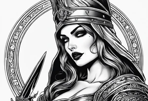 roman soldier lady death tattoo idea