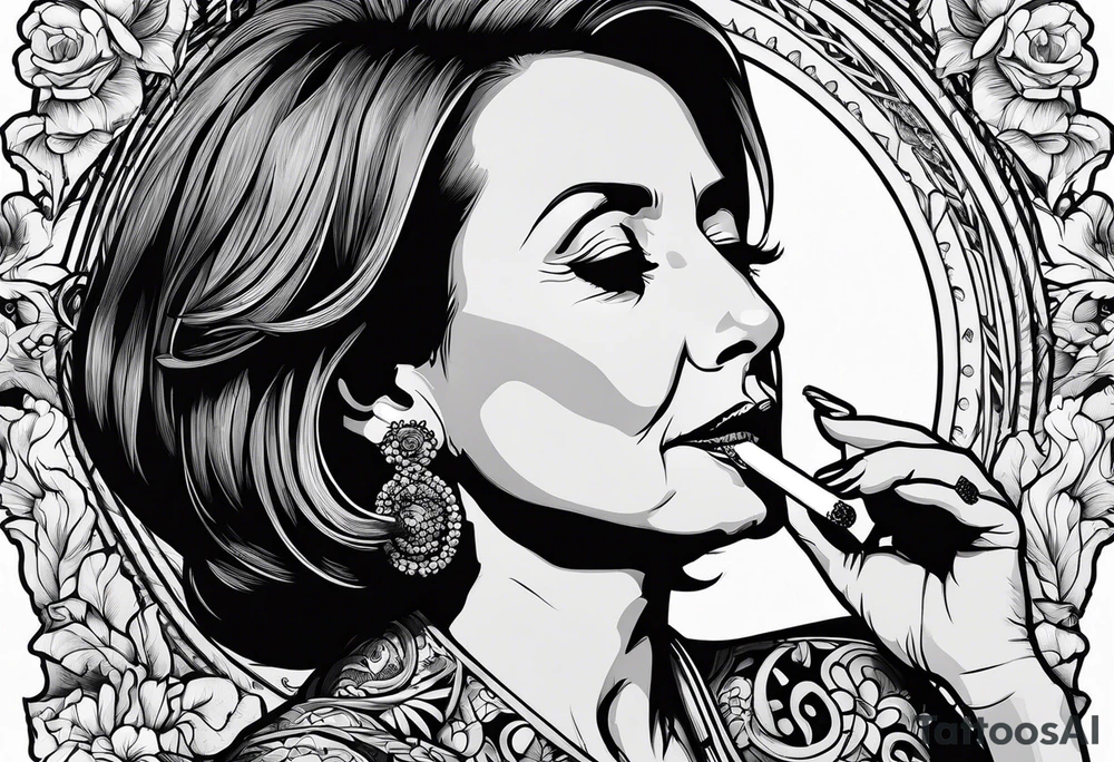 nancy pelosi smoking cigarette tattoo idea