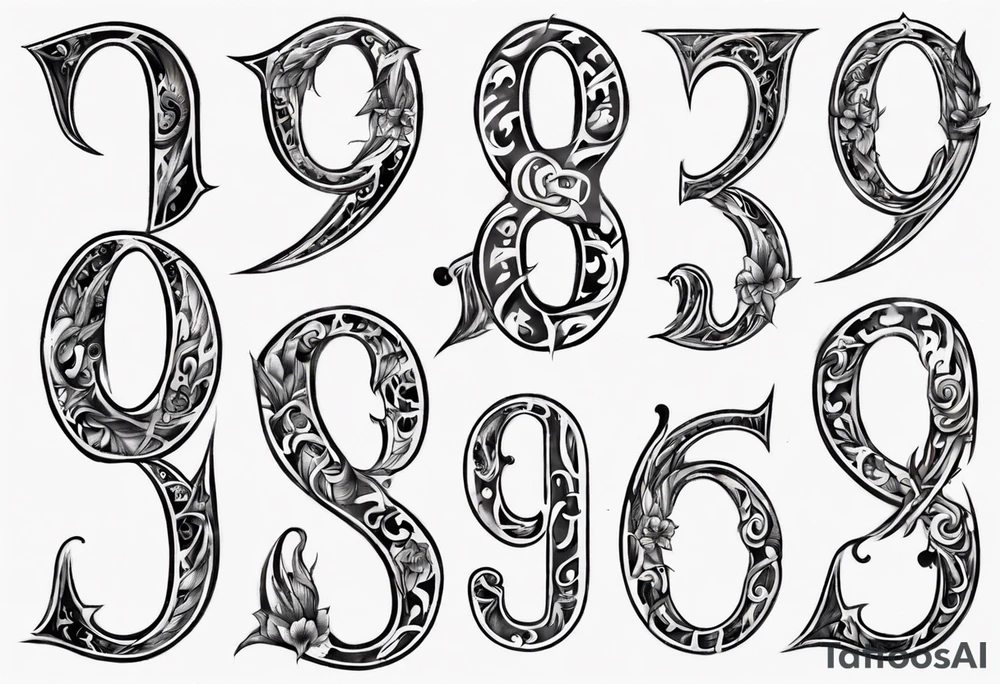 number 9 upside down and right side up connected. 9:16 aspect ratio. tattoo idea