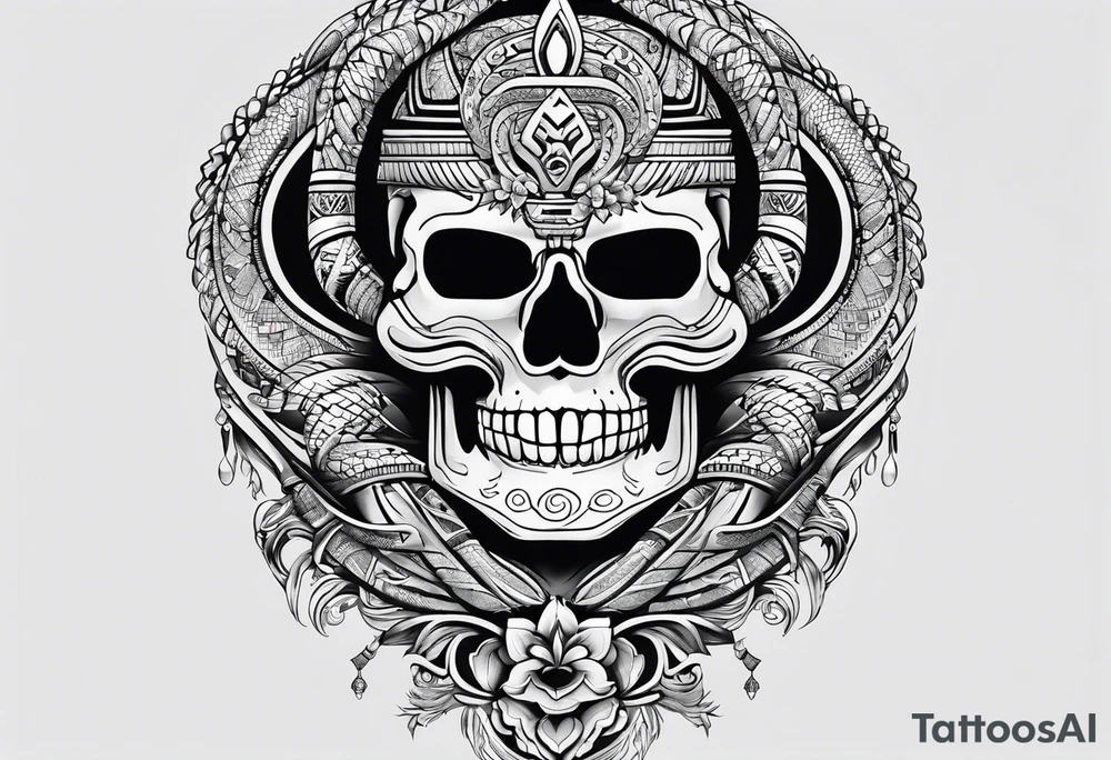 aztec snake sleeve tattoo idea