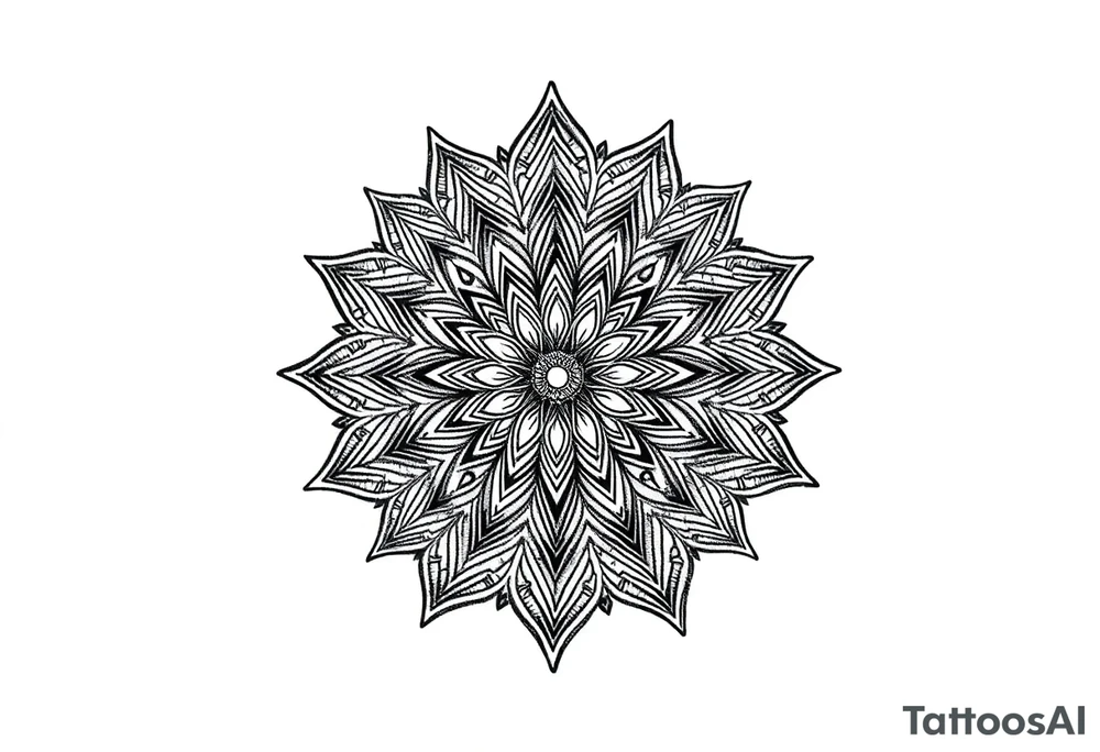 high contrast mandala tattoo idea