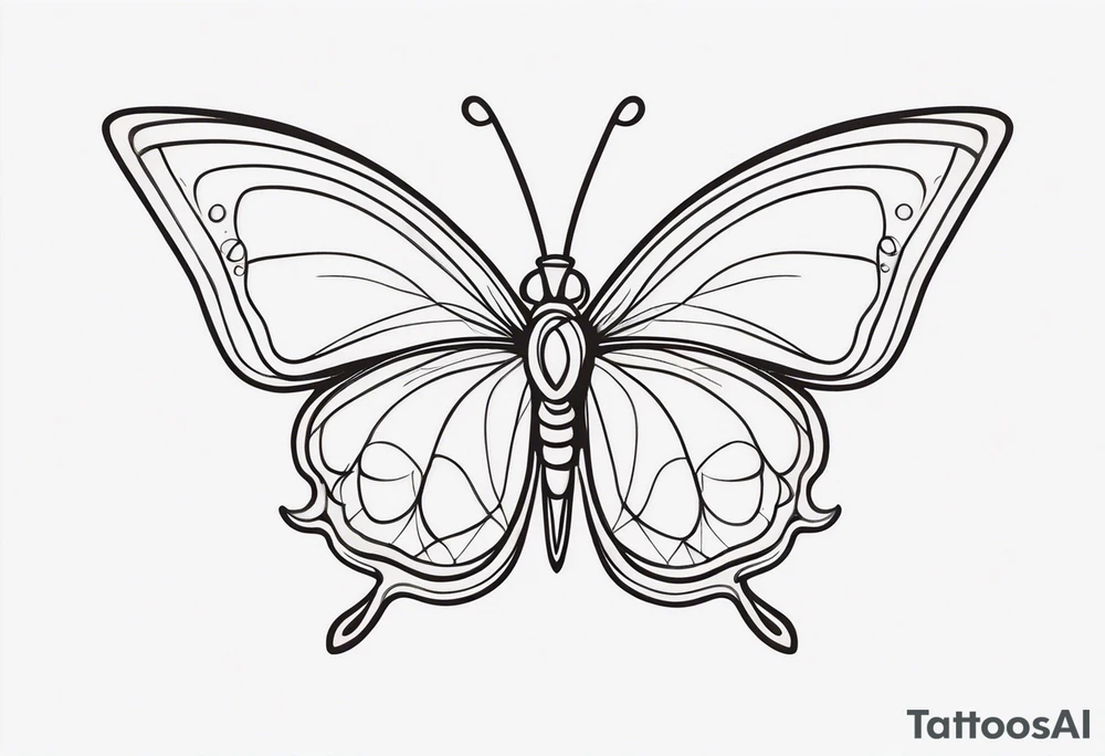 Small butterfly with hearta tattoo idea