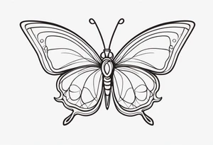Small butterfly with hearta tattoo idea
