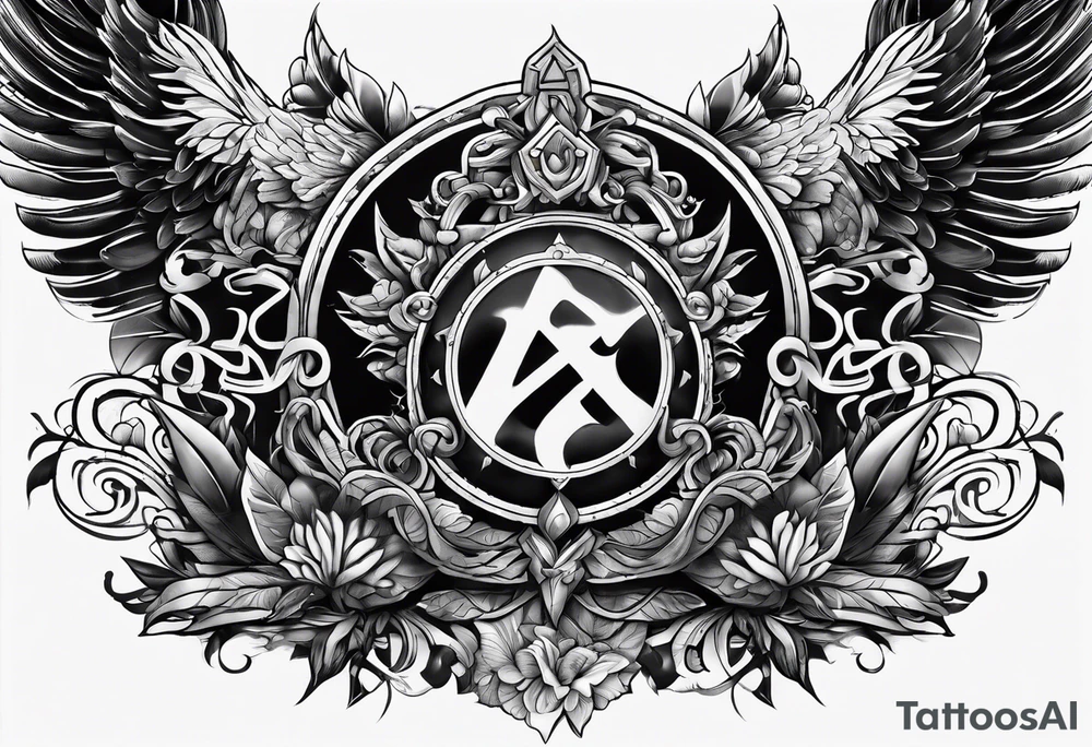 Forearm symbol of war and peace horizontal tattoo idea