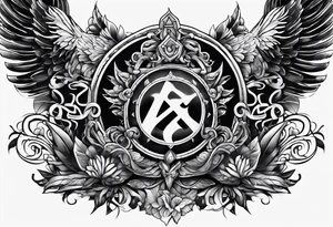 Forearm symbol of war and peace horizontal tattoo idea