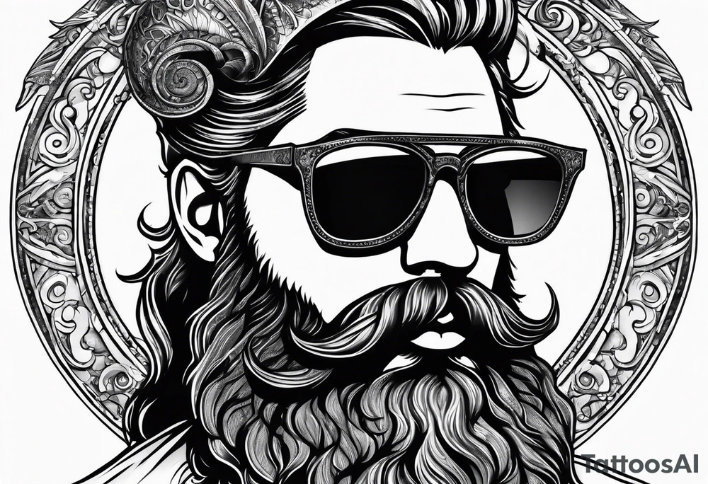 capricorn with beard and sunglasses tattoo idea capricorn with beard and sunglasses tattoo idea