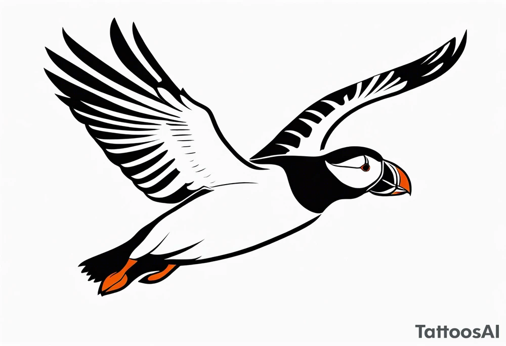 a flying puffin
 - forarm Tattoo tattoo idea