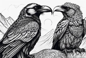 Hugin y munin peleando tattoo idea