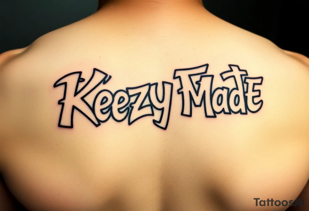 Big Fat graffiti bubble style lettering  (KeezY MadE) tattoo idea