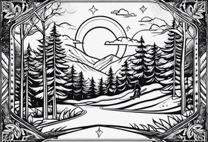 Un snowboard sur un park tattoo idea