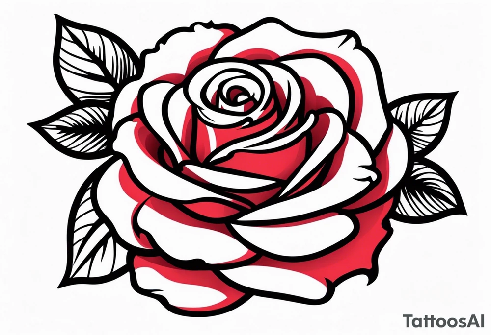 traditional rose red tattoo idea