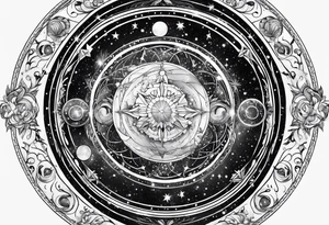 Galaxy with Gemini and Capricorn constellations tattoo idea