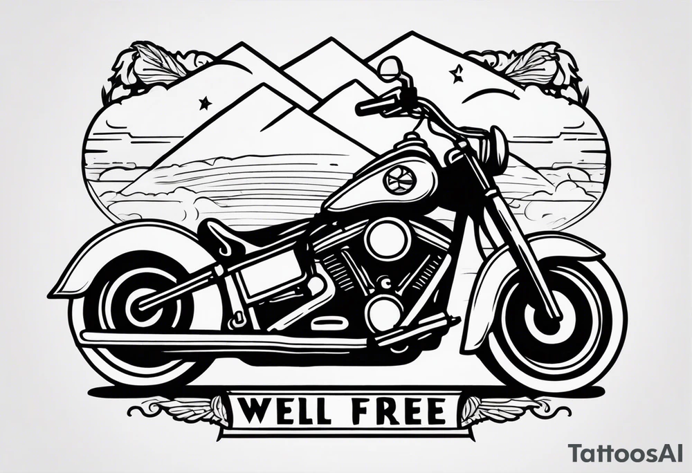 The words “ride well, ride free” tattoo idea
