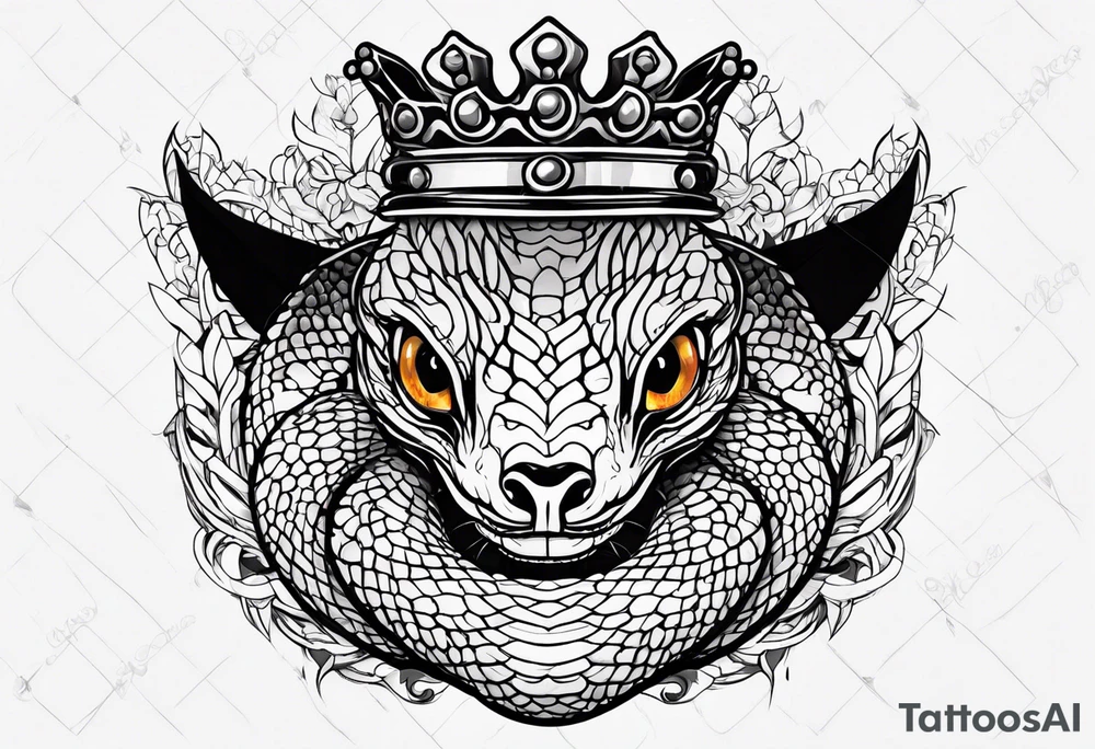 king cobra with a crown tattoo idea