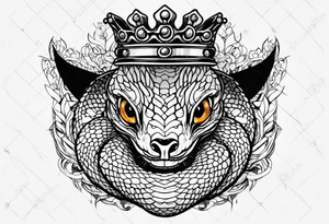 king cobra with a crown tattoo idea