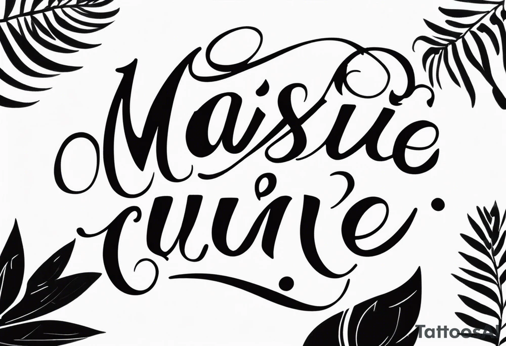 i want a name in cursive, the name is Maisie-Leigh tattoo idea