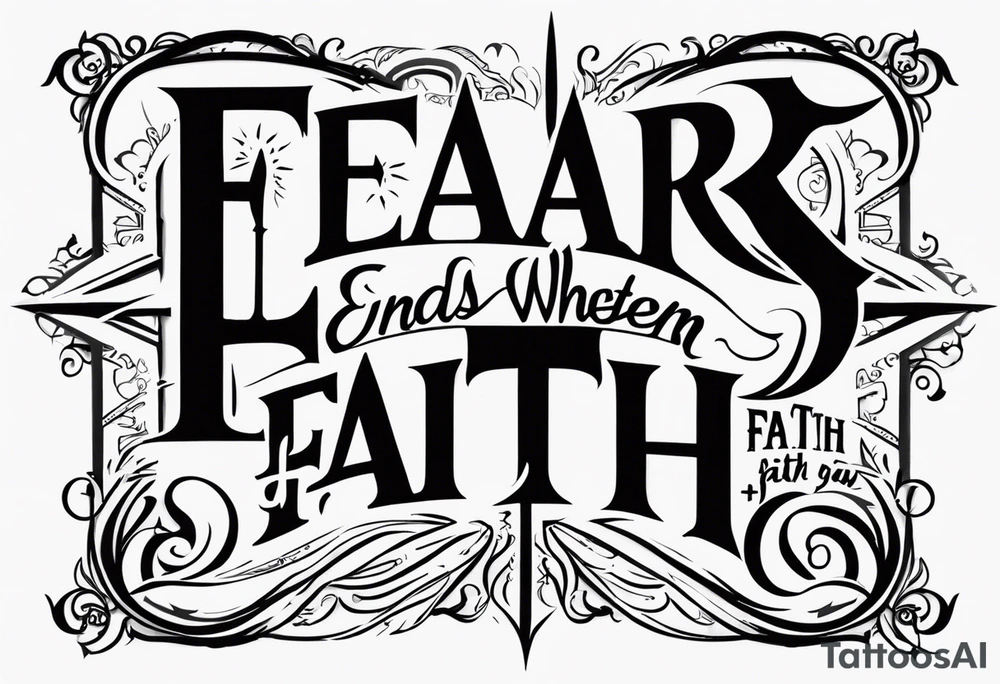 Fear ends when faith begins with a cross tattoo idea