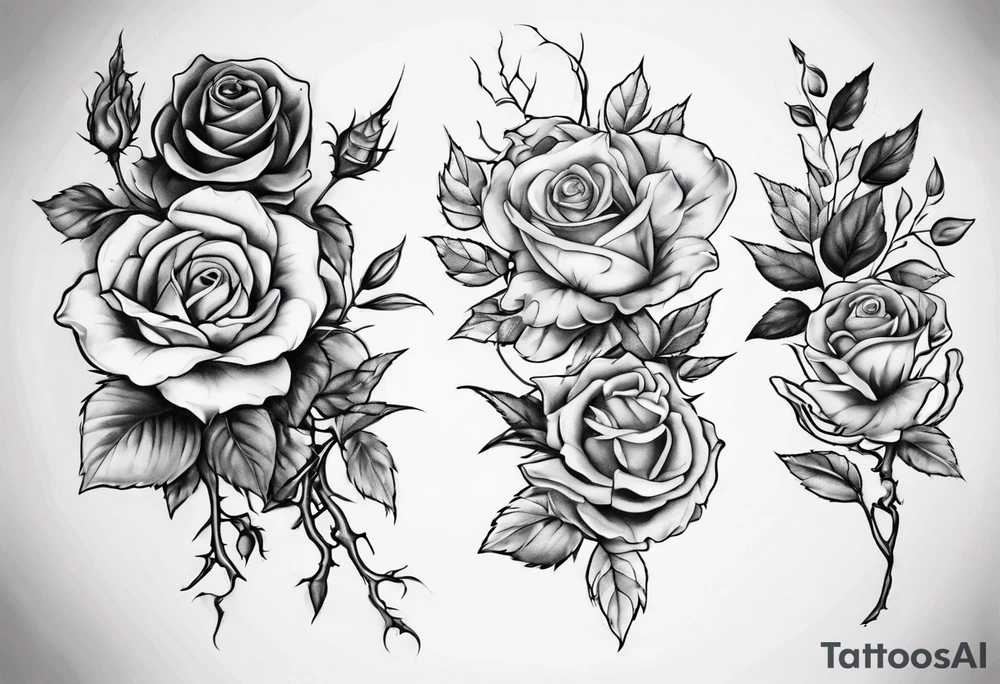 Bramble and roses tattoo idea