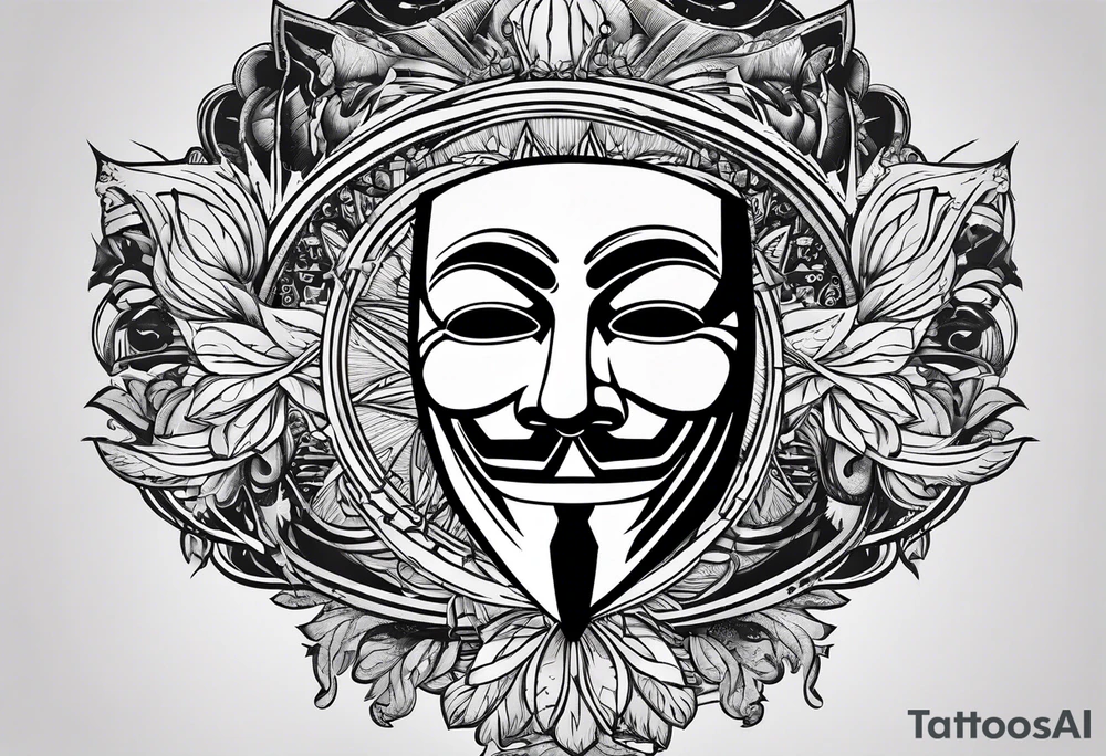 v for vendetta, mask only. No hat. tattoo idea