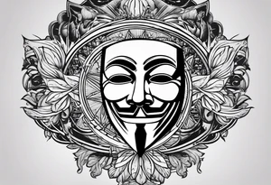 v for vendetta, mask only. No hat. tattoo idea