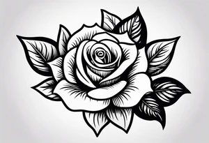 Traditional rose tattoo idea