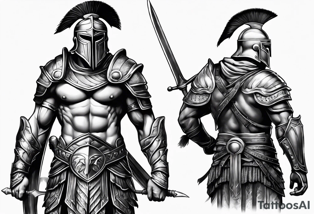 spartan warrior  full body tattoo idea