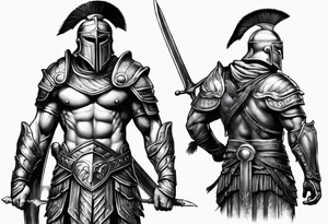 spartan warrior  full body tattoo idea