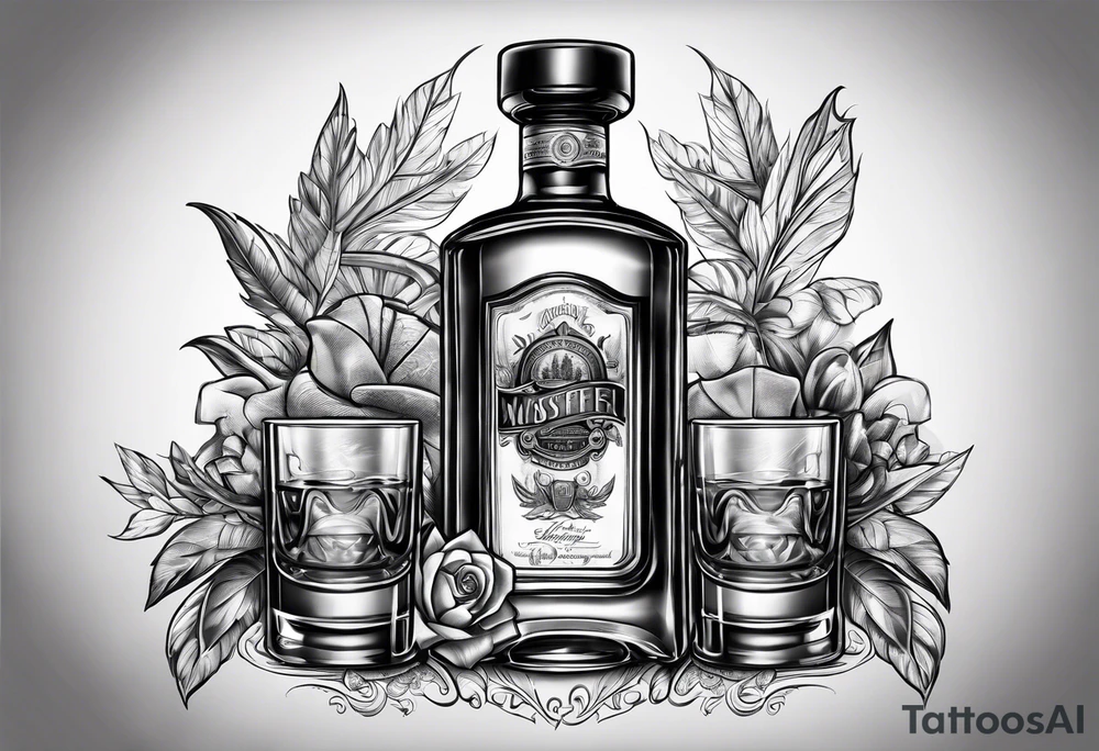 Windsor Canadian whiskey and glass tattoo idea