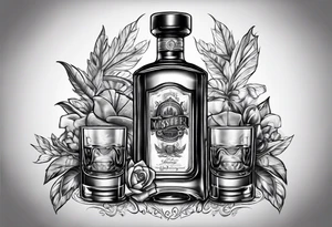 Windsor Canadian whiskey and glass tattoo idea