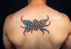 Honey comb sea creatures tattoo idea