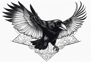 Evil raven in flight tattoo idea