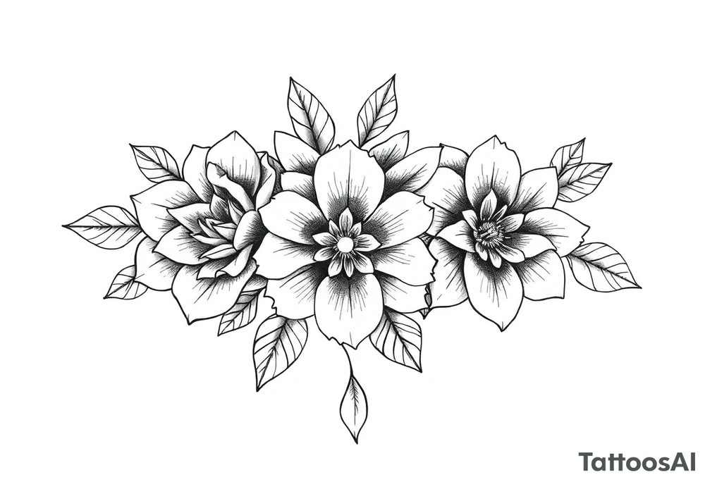 ornaments of flowers tattoo idea