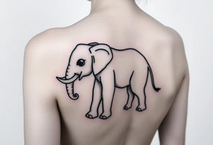 An elephant made of Legos on the arm tattoo idea