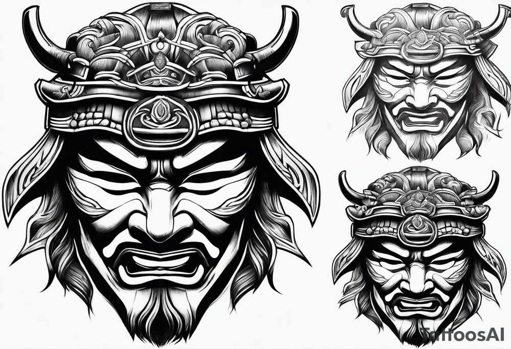 samurai mask tattoo idea